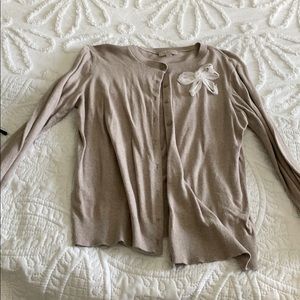 Loft cream colored button up sweater